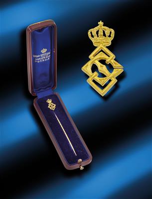 Prinz Sigismund of Prussia and Princess Charlotte - gift pin, - Rekvizity z císařského dvora