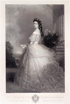 Empress Elisabeth of Austria – portrait of the empress with diamond stars in her hair, - Imperial Court Memorabilia and Historical Objects