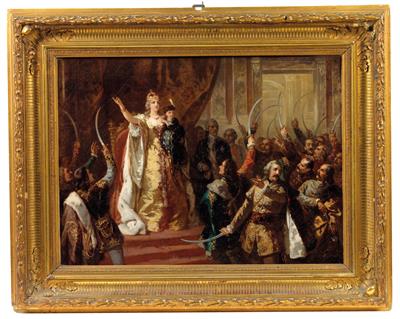 Kaiserin Maria Theresia bittet die ungarischen Stände um Unterstützung, - Kaiserhaus und Historika