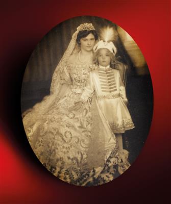 Empress Zita with Crown Prince Otto, - Imperial Court Memorabilia and Historical Objects