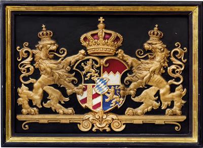 Royal Bavarian coat of arms, - Imperial Court Memorabilia and Historical Objects