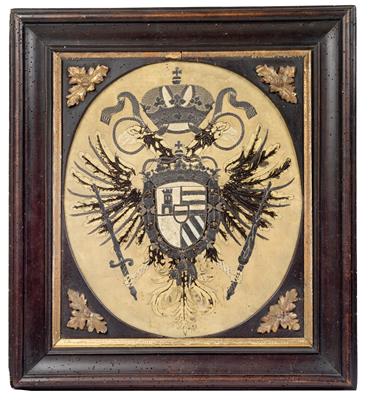 Imperial double eagle with coat of arms, - Rekvizity z císařského dvora