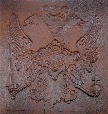 A fireback with imperial double eagle, - Rekvizity z císařského dvora