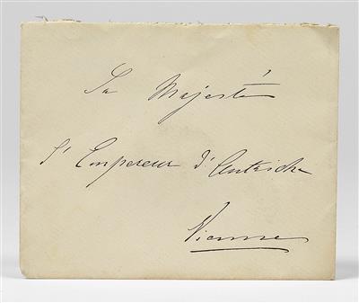 Empress Elisabeth of Austria - envelope written in her own hand, addressed to her consort Emperor Francis Joseph I, - Casa Imperiale e oggetti d'epoca
