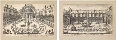 Equestrian ballet (‘Rossballett’) in the courtyard of the Imperial Palace in Vienna on 24 January 1667, on the occasion of the marriage of Leopold I, - Imperial Court Memorabilia and Historical Objects
