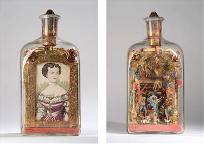 A bottle with a depiction of Empress Elisabeth of Austria, - Rekvizity z císařského dvora