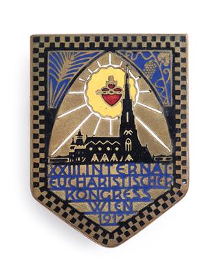 Archduke Francis Ferdinand - badge of the XXIII International Eucharistic Congress in Vienna (1912), - Rekvizity z císařského dvora