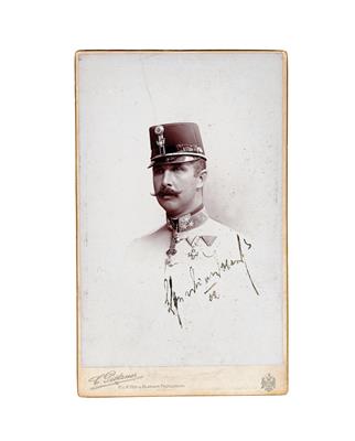 Archduke Francis Ferdinand - a portrait photograph with original signature, - Imperial Court Memorabilia and Historical Objects