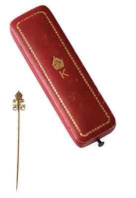 Emperor Charles I of Austria - a gift badge, - Rekvizity z císařského dvora