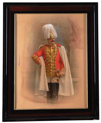 Portrait of an officer of the Imperial & Royal Guard Arcièren-Leibgarde, - Casa Imperiale e oggetti d'epoca