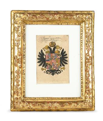 "Coat of arms of the Dowager Empress Queen", - Rekvizity z císařského dvora