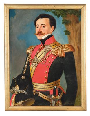 Portrait of a senior officer of the Imperial and Royal Uhlan Regiment Field Marshal Prince Schwarzenberg No. 2, - Rekvizity z císařského dvora