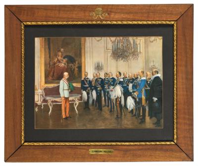 “Emperor Francis Joseph I with the German Federal Princes in Schönbrunn on 7 May 1908”, - Casa Imperiale e oggetti d'epoca
