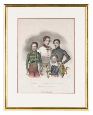 The siblings Archduke Albert, Frederic, Charles and William, - Casa Imperiale e oggetti d'epoca
