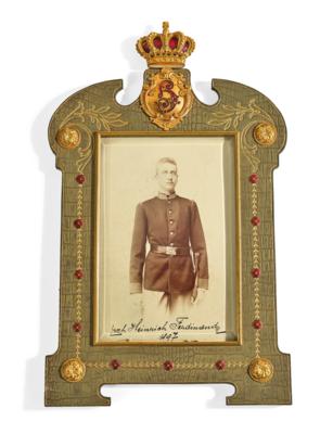 Archduke Heinrich Ferdinand - a presentation portrait in a sumptuous frame, - Casa Imperiale e oggetti d'epoca