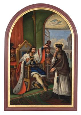 St. John Nepomuk in front of King Wenceslas IV, - Imperial Court Memorabilia & Historical Objects