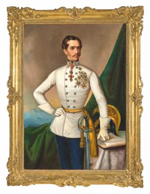 Emperor Francis Joseph I as commander in chief of the Dragoon regiment "Kaiser" no. 3, - Casa Imperiale e oggetti d'epoca