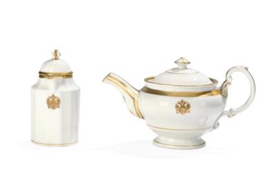 Imperial Austrian Court – teapot and milk jug from the gilt-rim service, - Rekvizity z císařského dvora