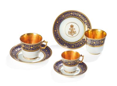 Crown Prince Rudolf and Crown Princess Stéphanie - 3 cups from a service, - Casa Imperiale e oggetti d'epoca