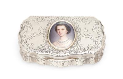 Viennese snuff box with a portrait of Empress Elisabeth, - Casa Imperiale e oggetti d'epoca