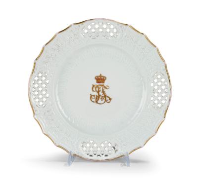 Archduke Joseph Ferdinand - plate from a table service, - Rekvizity z císařského dvora