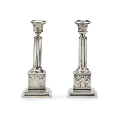 Princes of Liechtenstein - a pair of Viennese candleholders, - Casa Imperiale e oggetti d'epoca