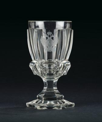 Imperial Austrian Court - a red wine glass from the Ischl “Knorrenservice”, - Casa Imperiale e oggetti d'epoca