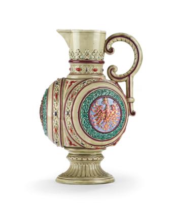 A jug with imperial Austrian double eagle and Tyrolean eagle, - Casa Imperiale e oggetti d'epoca