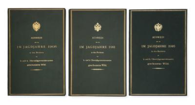 Record of game shot in the hunting grounds of the Imperial & Royal Chief Huntsman’s Office in the hunting years 1908/1911/1916 - Imperial Court Memorabilia & Historical Objects