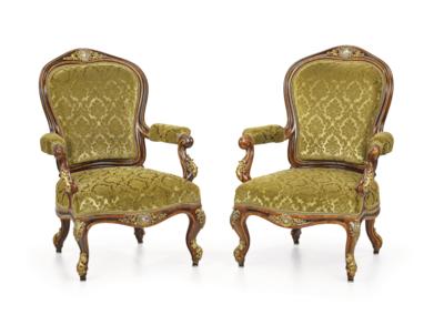 Archduchess Maria Christina of Austria - Queen of Spain - 2 armchairs from a set, - Casa Imperiale e oggetti d'epoca