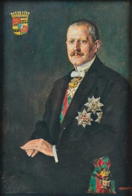 Johann Victor Krämer (Adamsthal 1861 - 1949 Wien) - Richard Graf von Bienerth-Schmerling, Porträt des Grafen mit Ordensschmuck, - Kaiserhaus & Historika