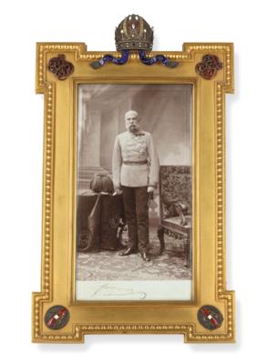 Emperor Francis Joseph I of Austria - presentation portrait with gift frame, - Imperial Court Memorabilia & Historical Objects