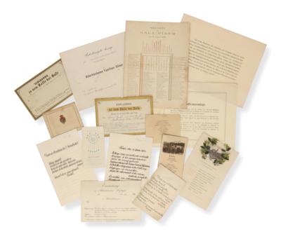Imperial Austrian Court - a mixed lot of menu cards and various invitation cards, - Imperial Court Memorabilia & Historical Objects
