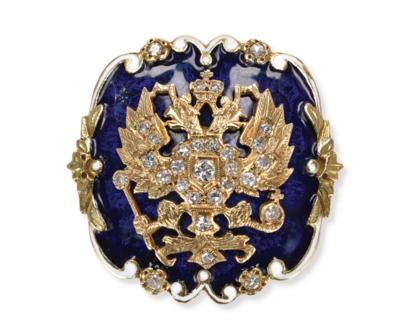 An Imperial Russian coat of arms brooch, - Rekvizity z císařského dvora