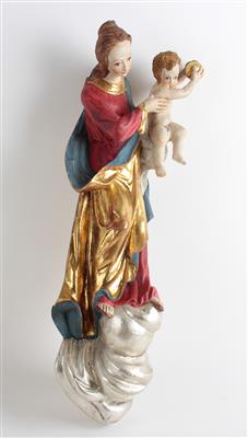 Madonna mit Kind über Wolken, - Arte popolare e sculture