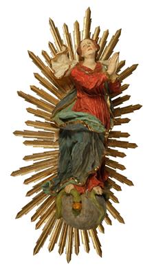 Große Hl. Maria Immaculata vor Strahlenkranz, - Starožitnosti