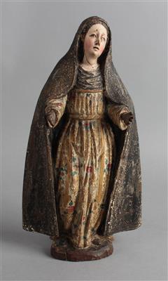 Hl. Katharina von Siena(?), - Volkskunst, Fayencen und Skulpturen