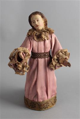Krippenfigur, Hl. Maria, - Volkskunst, Skulpturen und Fayencen
