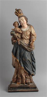 Madonna mit Kind, - Volkskunst, Skulpturen und Fayencen