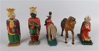 Hl. Drei Könige, Pferd und Elefant, - Antiquariato