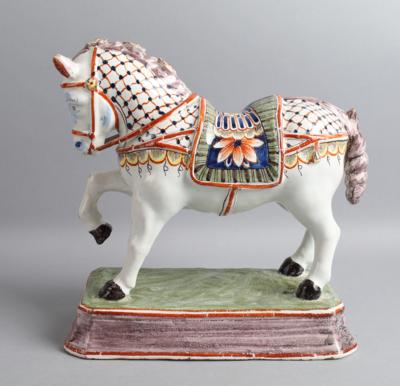 Pferd, Delft 19. Jh., - Folk Art, Sculptures & Faiences