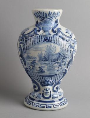Vase, Delft, 19. Jh., - Volkskunst, Skulpturen und Fayencen