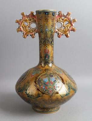 Vase, Zsolnay, Pécs Ende 19. Jh., - Arte popolare e religiosa, sculture e maioliche