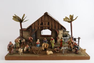 Krippe mit Massefiguren (?) aus den 1960er Jahren. - Folk art, sculptures, faiences and Christmas cribs