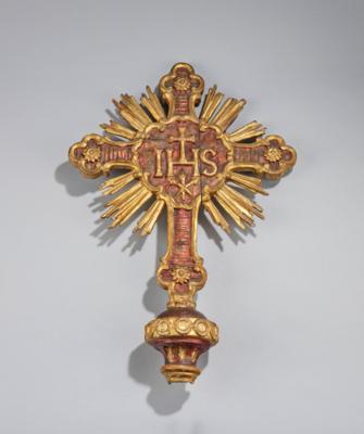 Barockes Kreuz mit Strahlenkranz, - Volkskunst, Skulpturen & Fayencen