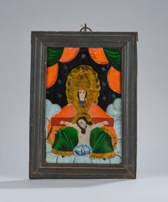 Hinterglasbild Gnadenstuhl, - Folk Art, Sculptures & Faiences