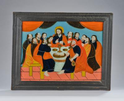 Hinterglasbild, Sandl - das letzte Abendmahl, - Arte popolare e religiosa, sculture e maioliche