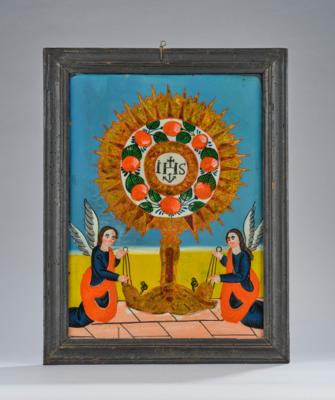 Hinterglasbild, Sandl - Fronleichnam, - Folk Art, Sculptures & Faiences