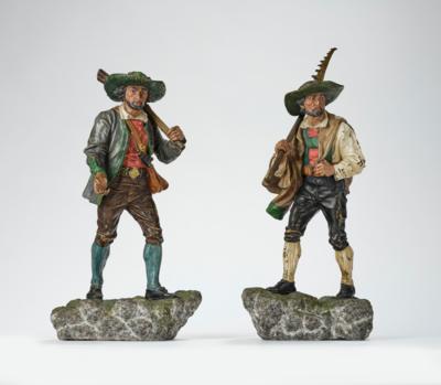 F. X. Bergmann - Zwei Tiroler Bauern aus dem Tiroler Freiheitskampf 1809, - Folk Art, Sculptures & Faiences