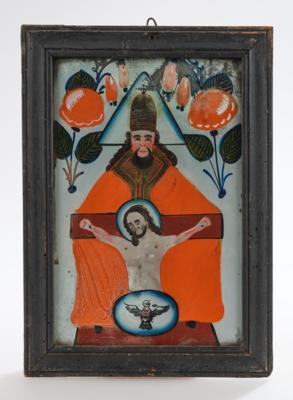 Hinterglasbild, Sandl - Hl. Dreifaltigkeit, 19. Jh., - Arte popolare e religiosa, sculture e maioliche